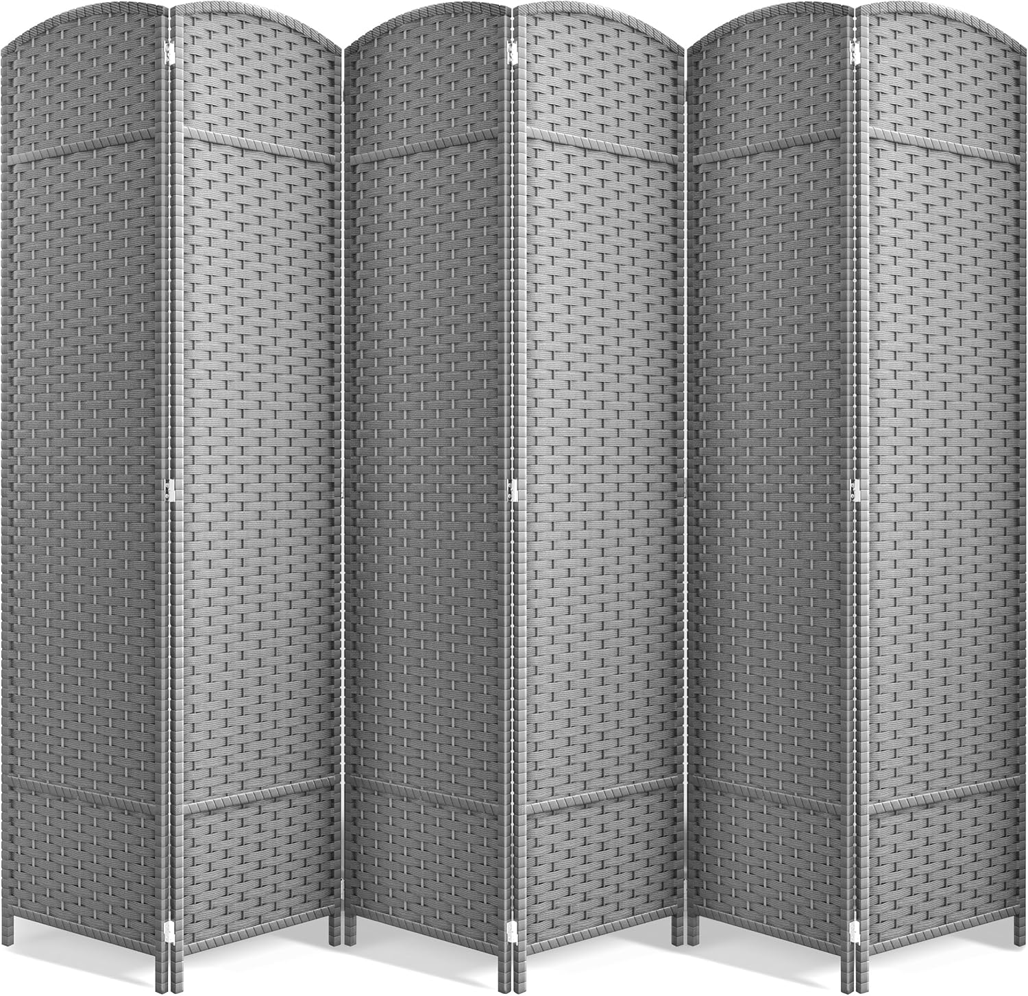 Sorbus 8-Panel Black Room Divider with Double Hinged Panels, 6 ft Tall Folding Privacy Screen
